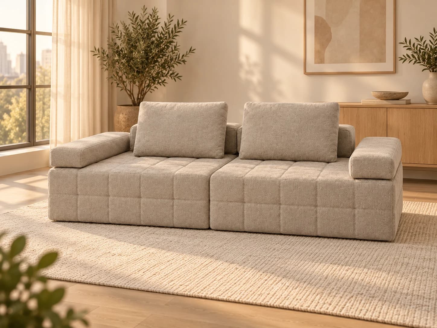 Lawrence sofa in a sunlit living room